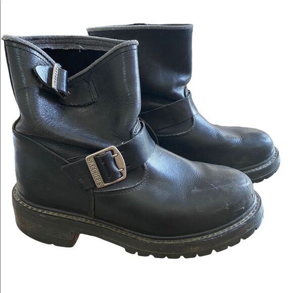 Skechers Other - Well worn mid biker boots size 8M , Sketcher insole
